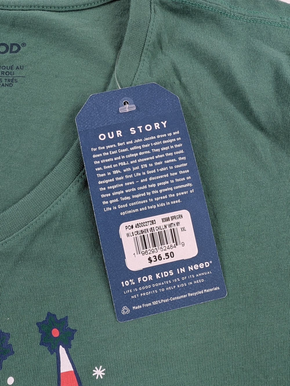 Life Is Good Women's Forest Green V-Neck 'Chillin' with my Gnomies' Long Sleeve - Picture 6 of 7